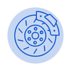 Symbol für Bremsenservice und Bremsenprüfung